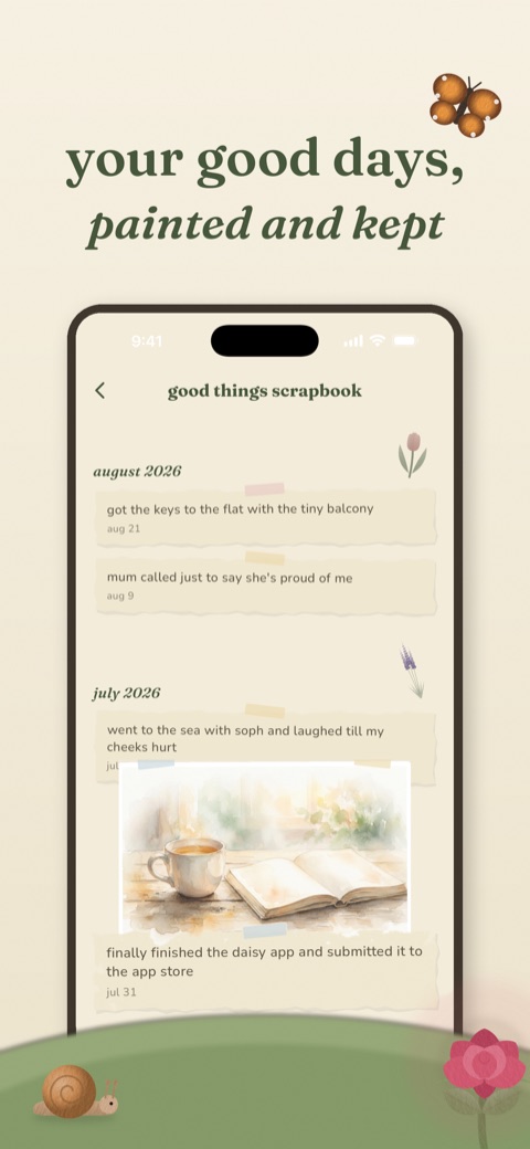 the good things scrapbook, your good days painted and kept